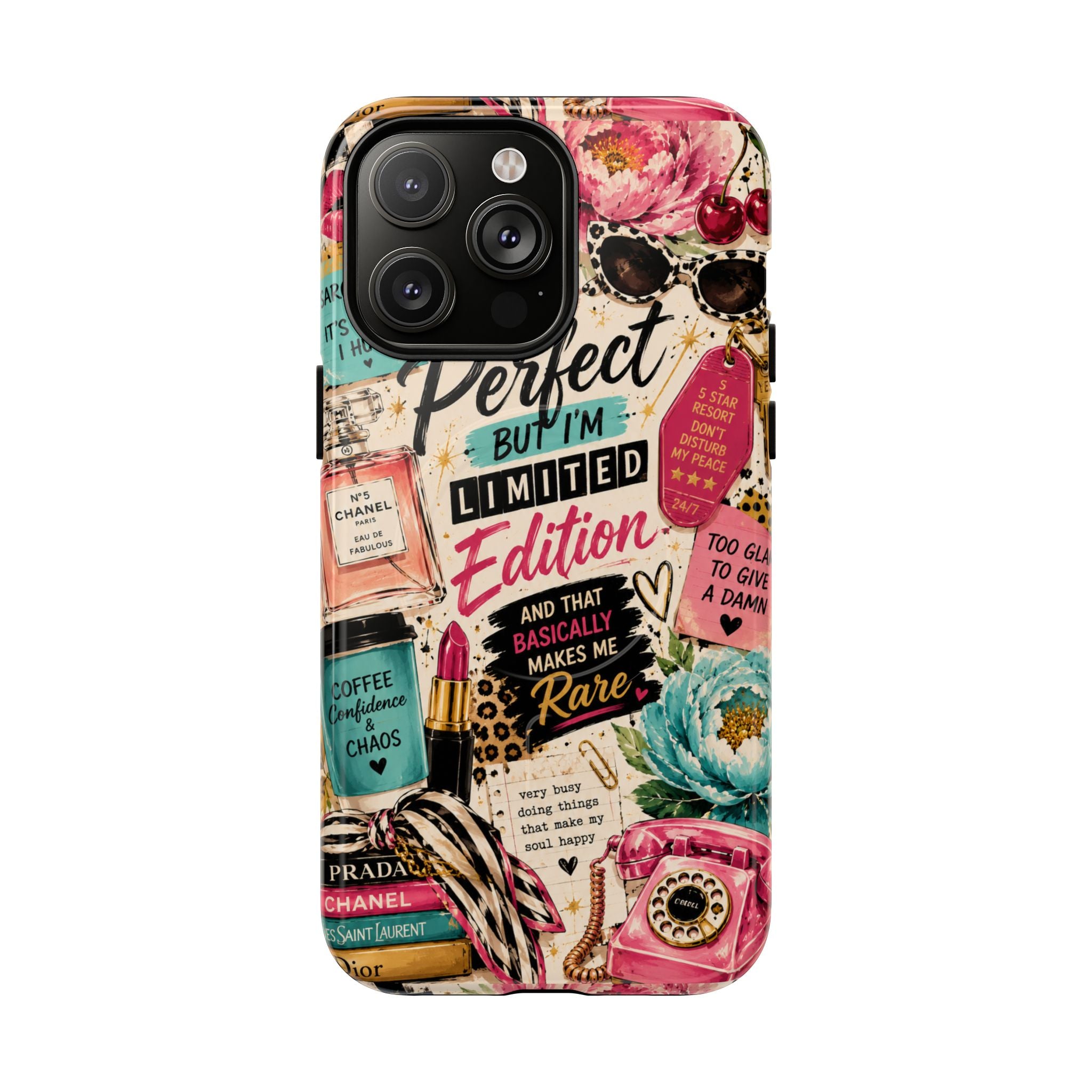 Perfect I'm Limited Edition phone case Tough Magnetic Case has Retro Funny Women's Gift Chic Pink Vintage iPhone & Samsung