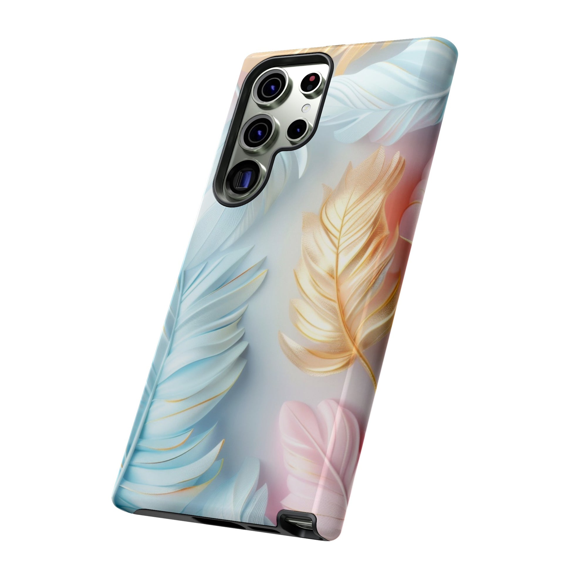 Pastel Feathers Protective Phone Case Gift for Her Phone 15, Samsung iPhone Samsung Gift for Her Case iPhone 15, Samsung iPhone Samsung Accessory Gift for Her