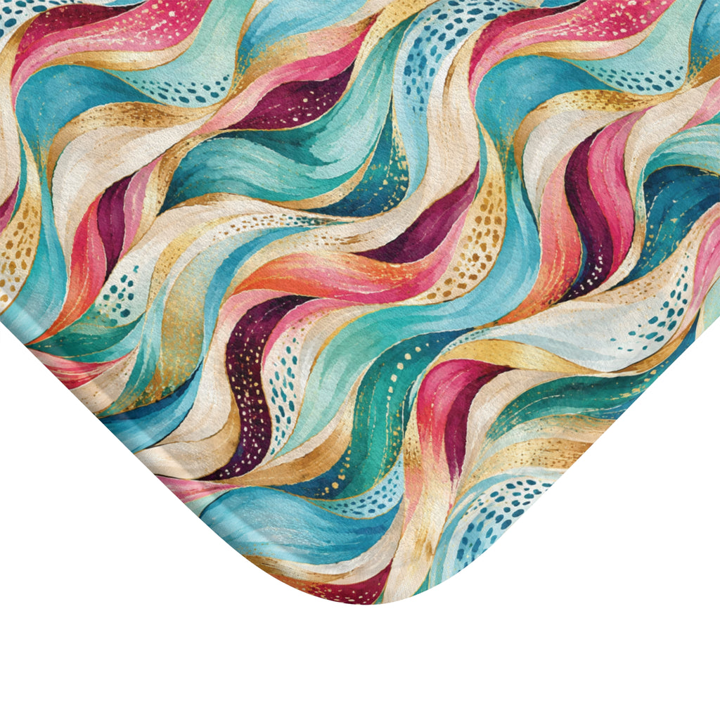 Colorful Wave Memory Foam Bath Mat