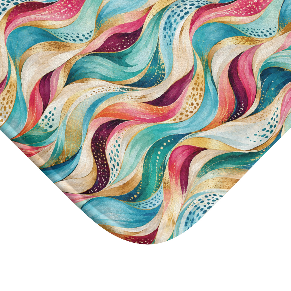Colorful Wave Memory Foam Bath Mat