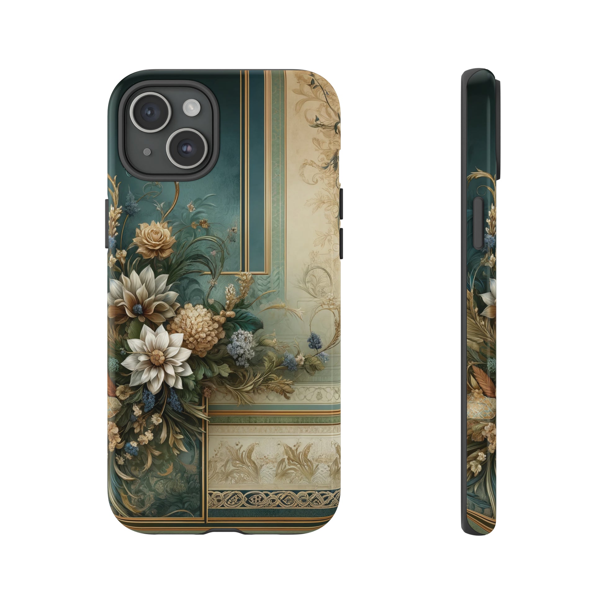 Victorian Floral Boho Luxury Phone Tough Case Floral Elegant Durable Stylish for Modern Devices iPhone 15, Samsung iPhone Samsung Accessory Gift for Her.