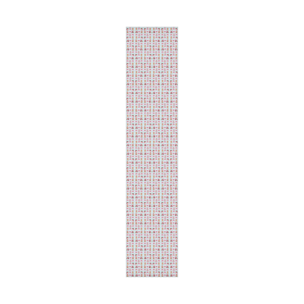 Coquette Pink Gingerbread House Man Wrapping Paper with Adorable Pink Bows Perfect for Whimsical Christmas Gift Wrap | Festive Holiday Present Wrapping Sheets - MRSBYVALLE