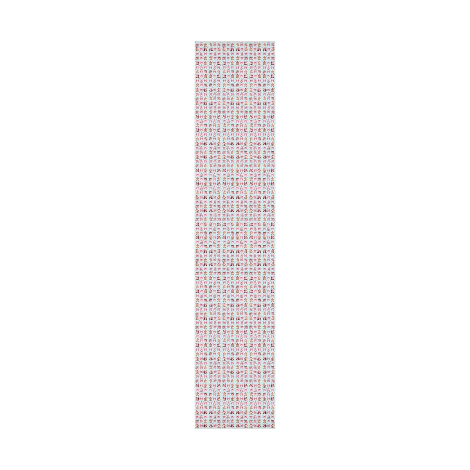 Coquette Pink Gingerbread House Man Wrapping Paper with Adorable Pink Bows Perfect for Whimsical Christmas Gift Wrap | Festive Holiday Present Wrapping Sheets - MRSBYVALLE