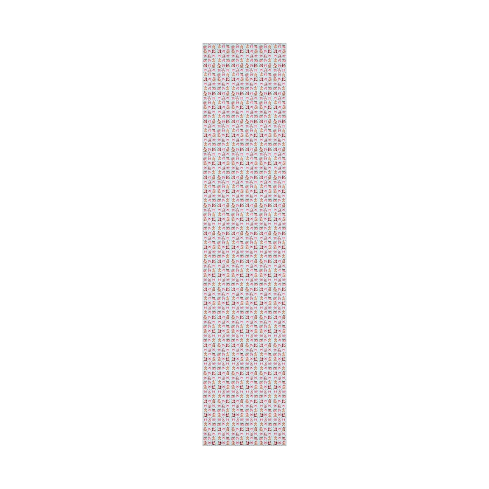 Coquette Pink Gingerbread House Man Wrapping Paper with Adorable Pink Bows Perfect for Whimsical Christmas Gift Wrap | Festive Holiday Present Wrapping Sheets - MRSBYVALLE