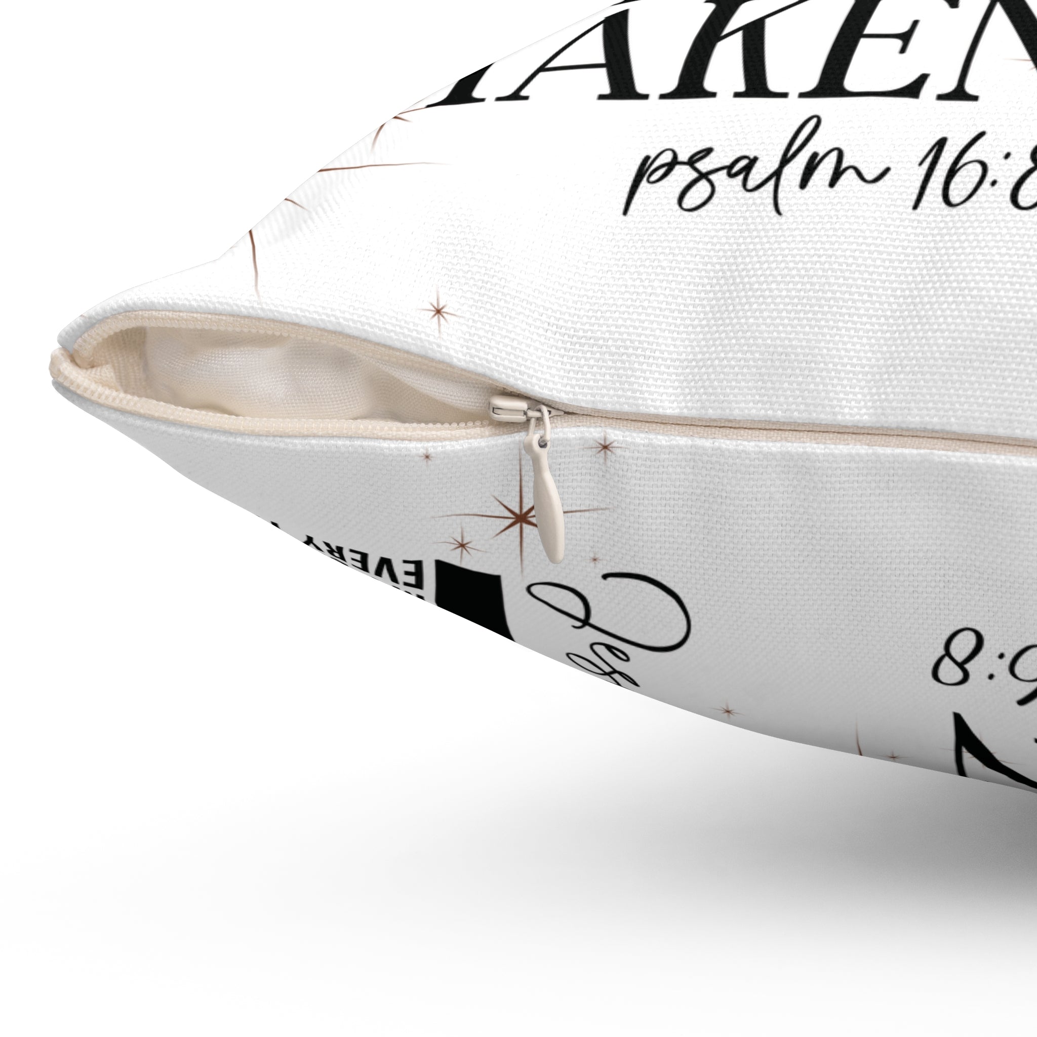 Jesus Quotes Bible Verse Square Pillow – All-Over Scripture, Christian Decorative Throw Cushion, Double-Sided Print, Concealed Zipper, Pillow Included