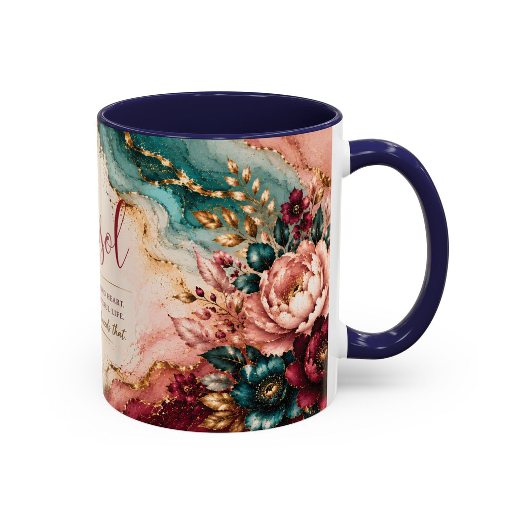 Personalized Name Mug for Women, Inspirational Color Handle Coffee Mug, 11 oz or 15 oz Gift for Her