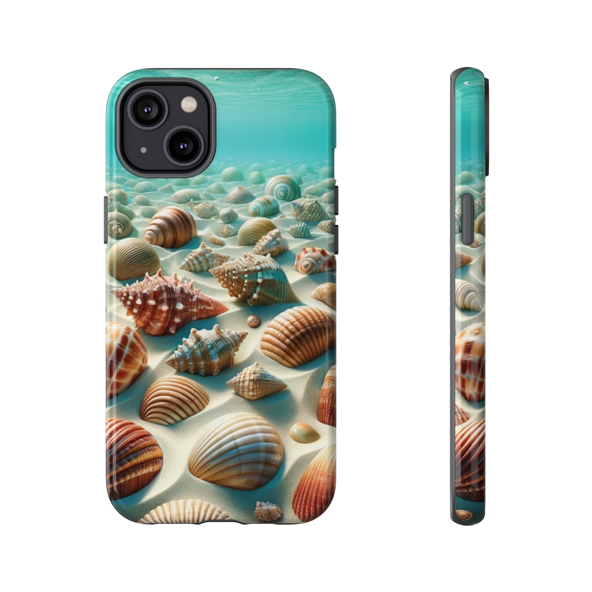 Plush Ocean Bliss Turquoise Seashell Ocean Beach View Protective Phone Case Gift for Her Phone 15, Samsung iPhone Samsung Gift for Her Case iPhone 15, Samsung iPhone Samsung Accessory Gift for Her.