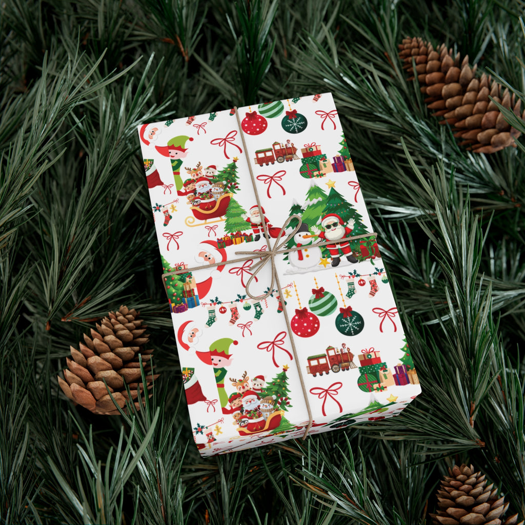 Fun Santa Christmas Theme Wrapping Paper Premium Festive Gift Wrap Roll, Classic Holiday Design, Great for Presents, Durable, Vibrant, and Perfect for Seasonal Gifting