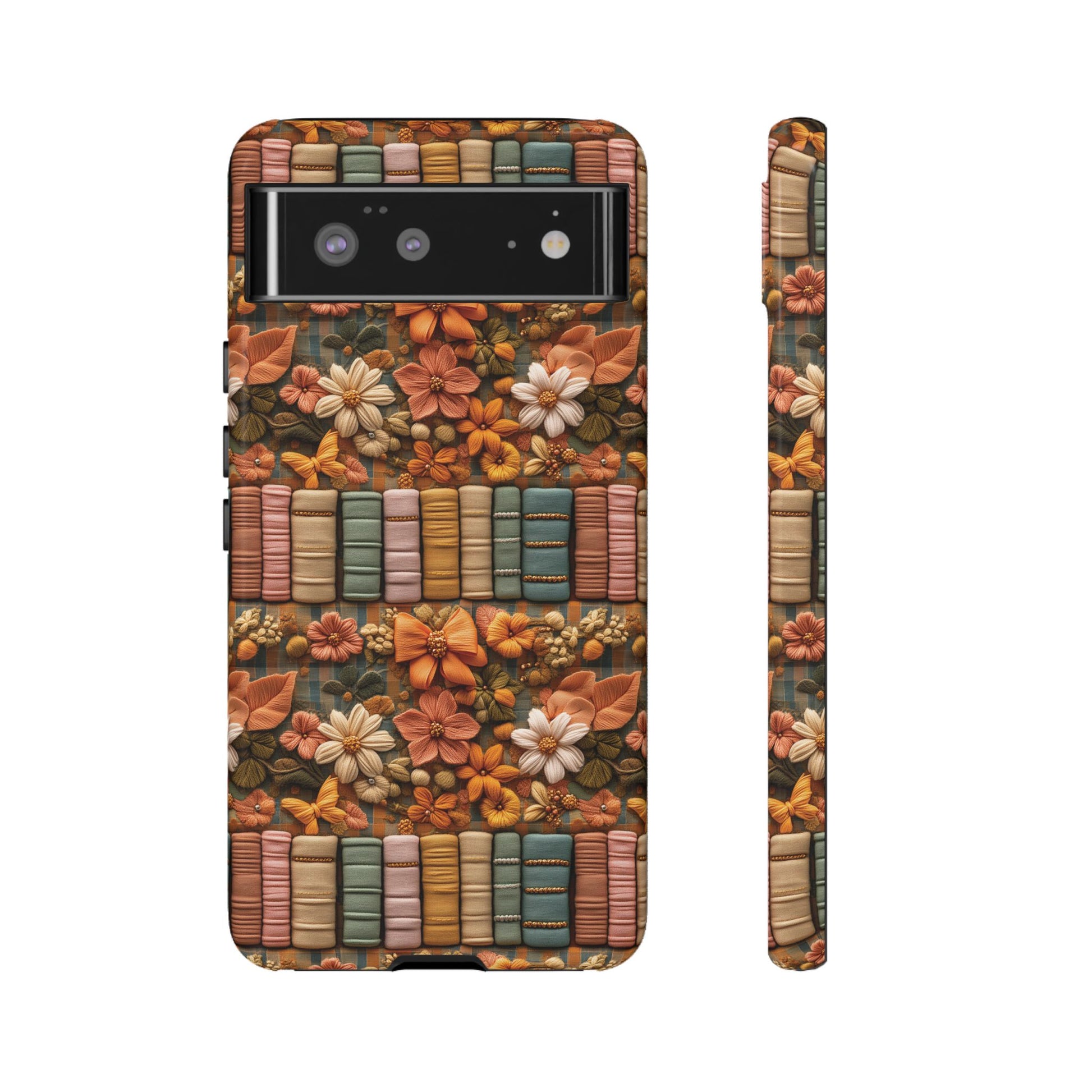 3D Illusion Boho Floral and Books Phone Case Gift for Her Phone 15, Samsung iPhone Samsung Gift for Her Case iPhone 15, Samsung iPhone Samsung Accessory Gift for Her