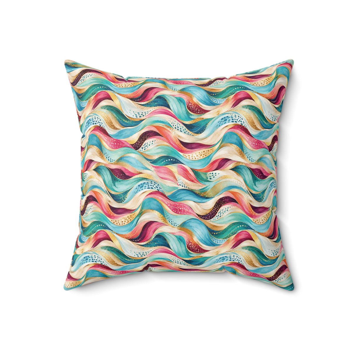 Colorful Abstract Wave Throw Pillow