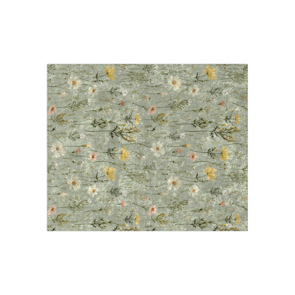 Boho Wildflowers Crushed Velvet Blanket | 50x60 Inches | Luxuriously Soft & Cozy | Vibrant Floral Design for Boho-Inspired Comfort and Style Throw for Beds and Sofas - MRSBYVALLE