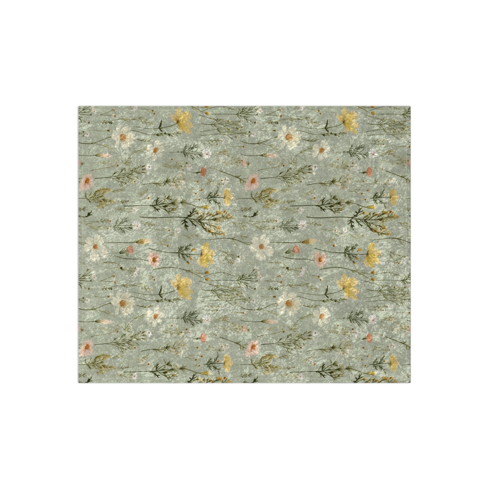 Boho Wildflowers Crushed Velvet Blanket | 50x60 Inches | Luxuriously Soft & Cozy | Vibrant Floral Design for Boho-Inspired Comfort and Style Throw for Beds and Sofas - MRSBYVALLE