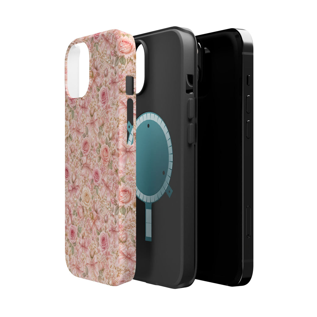 Floral Rose Pattern Magnetic Impact-Resistant Phone Case iPhone and Samsung