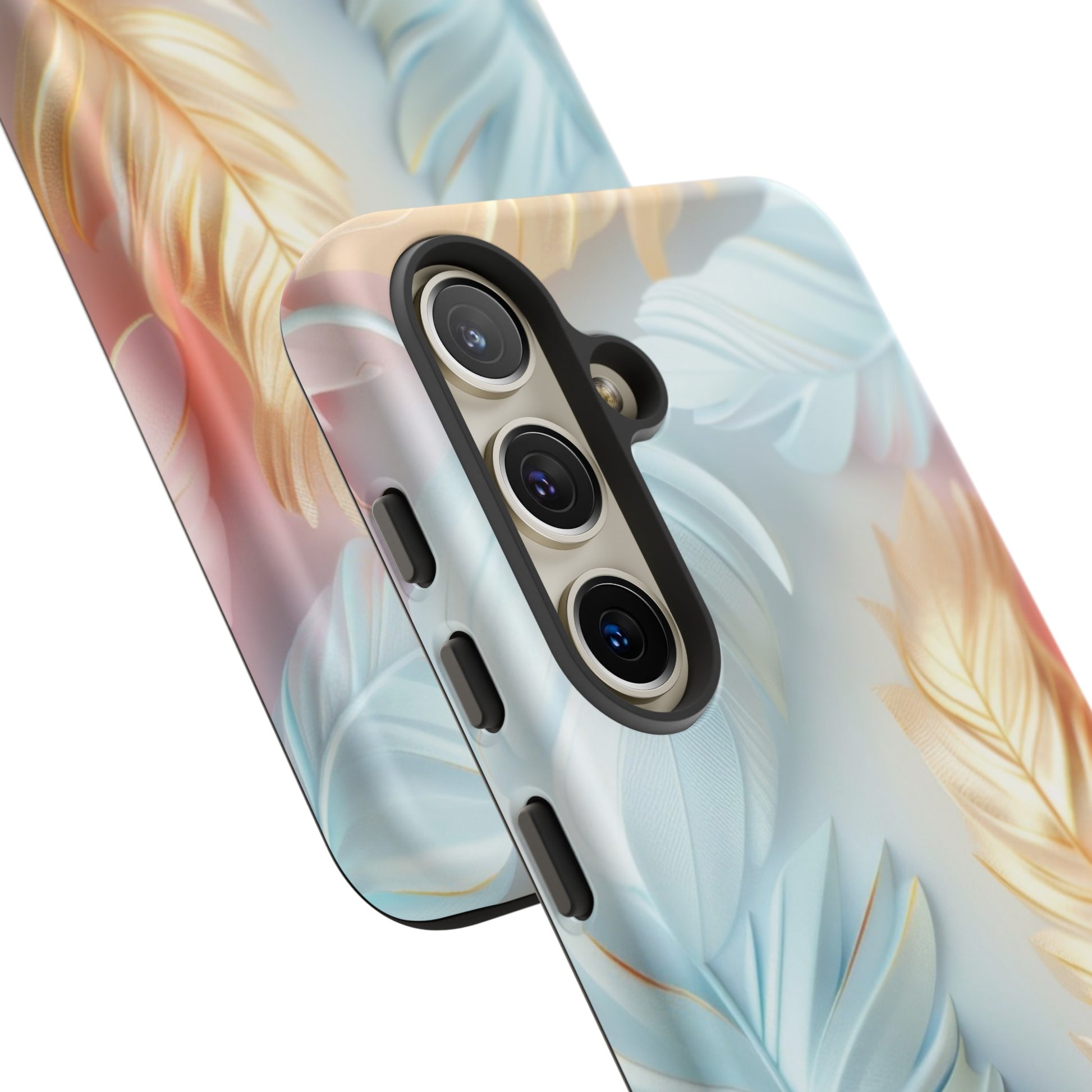 Pastel Feathers Protective Phone Case Gift for Her Phone 15, Samsung iPhone Samsung Gift for Her Case iPhone 15, Samsung iPhone Samsung Accessory Gift for Her