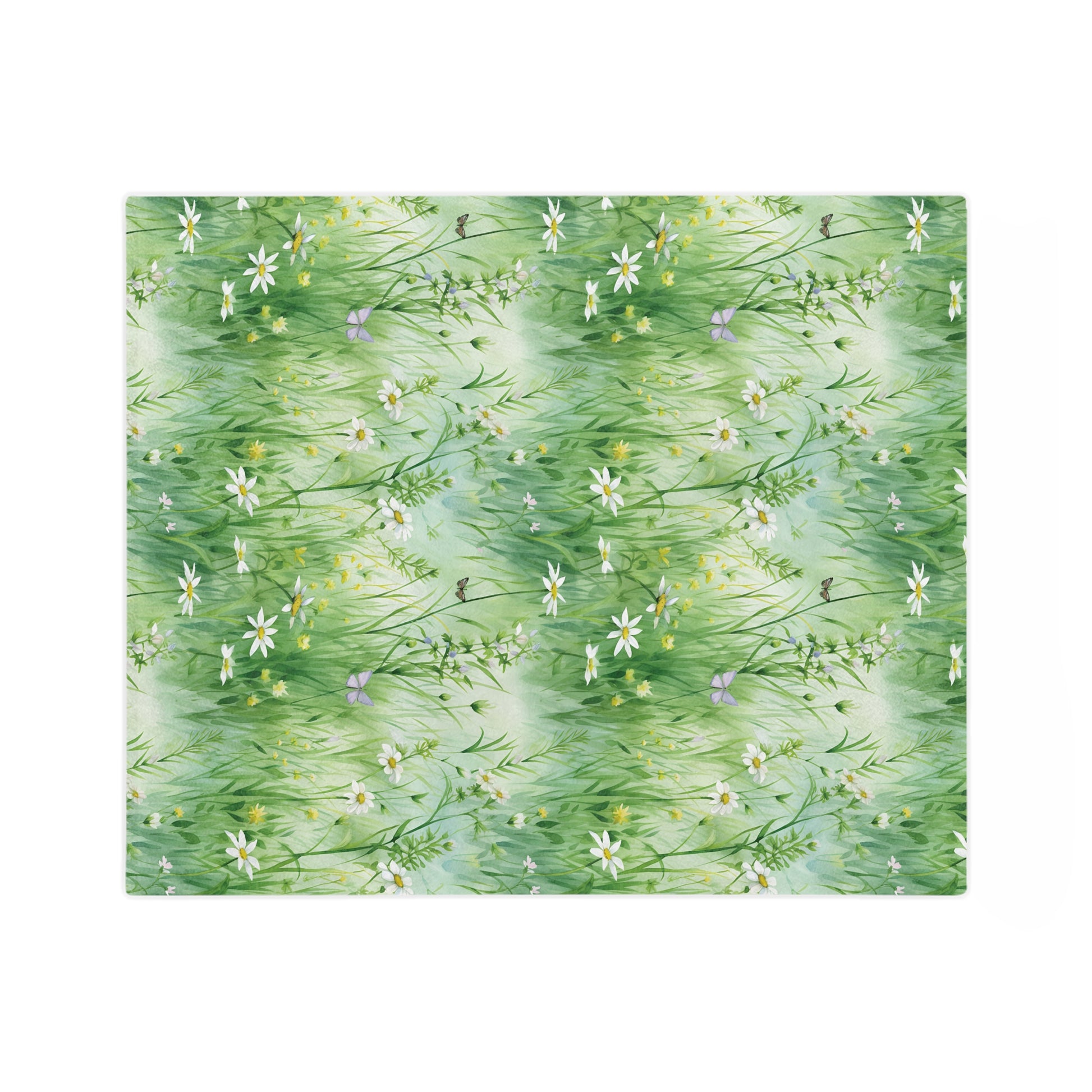 Watercolor Art Grassing Daisy with Light Green Perfect for Home Decor, Wall Art, and Gifts |Throw Ultra-Soft Minky Blanket Cozy Comfort Blanket for Elegant Home Decor Comfort Blanket, Perfect for Snuggling, Cozy All-Season Warmth, Housewarming Gift Throw - MRSBYVALLE
