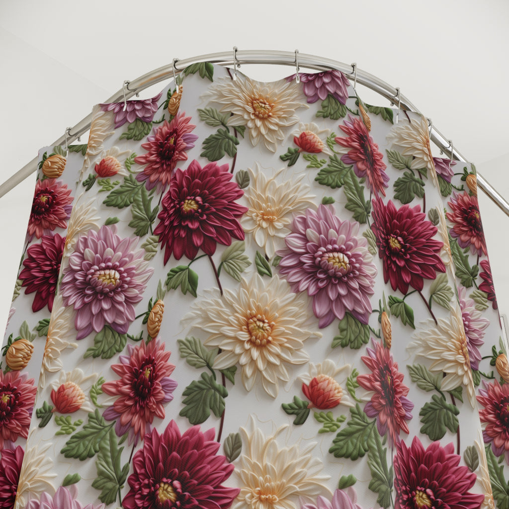Elegant Fall Floral Shower Curtain | Autumn-Inspired Bathroom Decor High-Quality Fabric | 71x74 Inches | Vibrant Design for a Stylish Upgrade the Bathroom