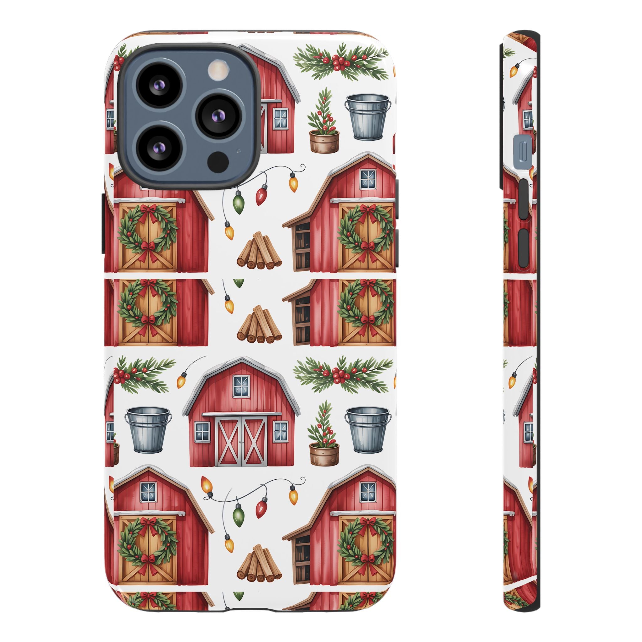 Farmhouse Christmas Design Phone Case - Stylish, Protective Cover for All Models Gift for Mom Accessory Gift for Her