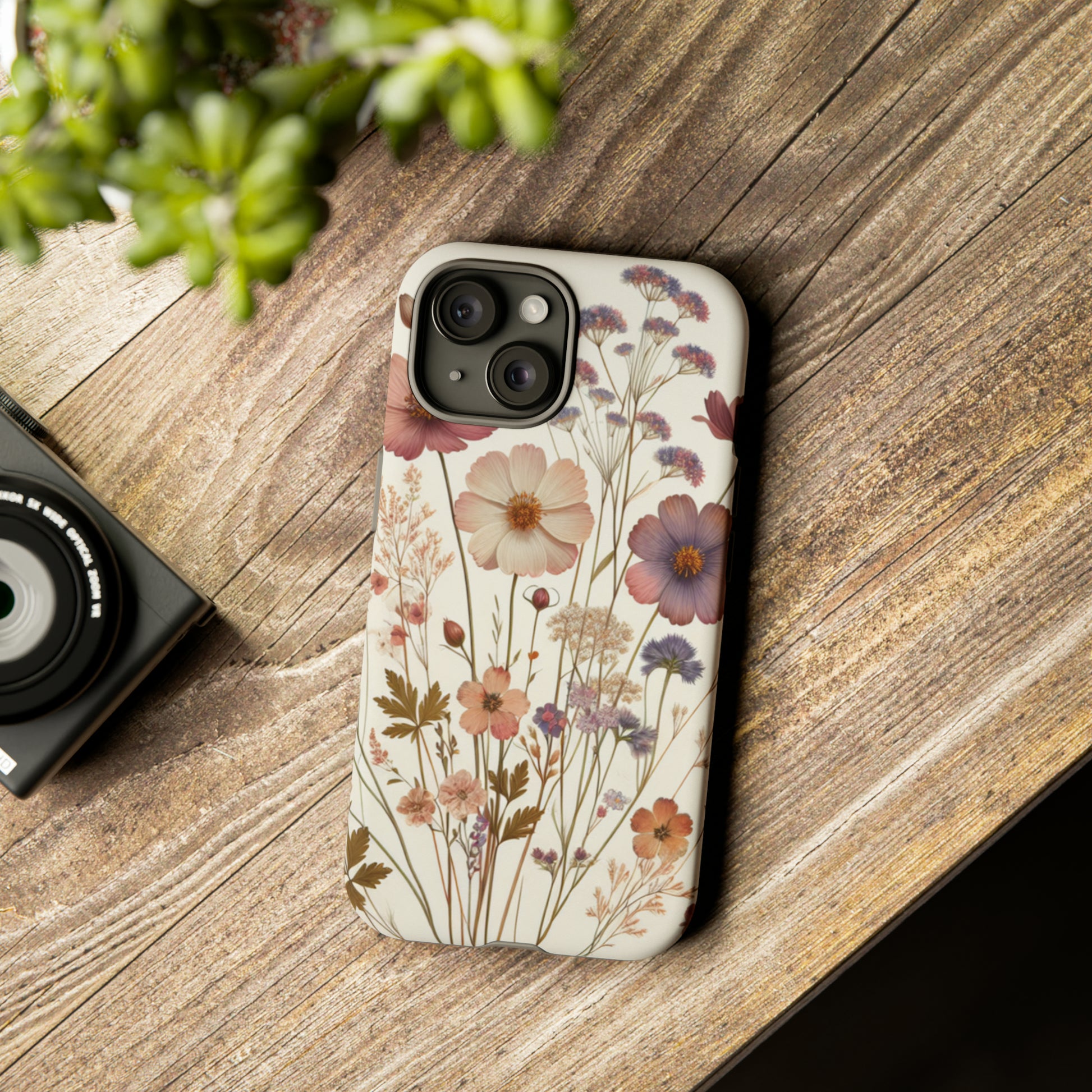 Wildflower Boho Luxury Phone Tough Case Floral Elegant Durable Stylish for Modern Devices iPhone 15, Samsung iPhone Samsung Accessory Gift for Her.