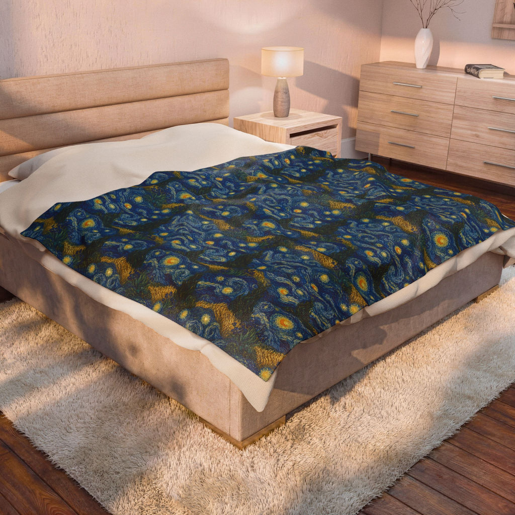 Van Gogh Illusion Design Perfect for Art Lover, Elegant Luxury Throw, Soft Cozy Elegant Home Decor