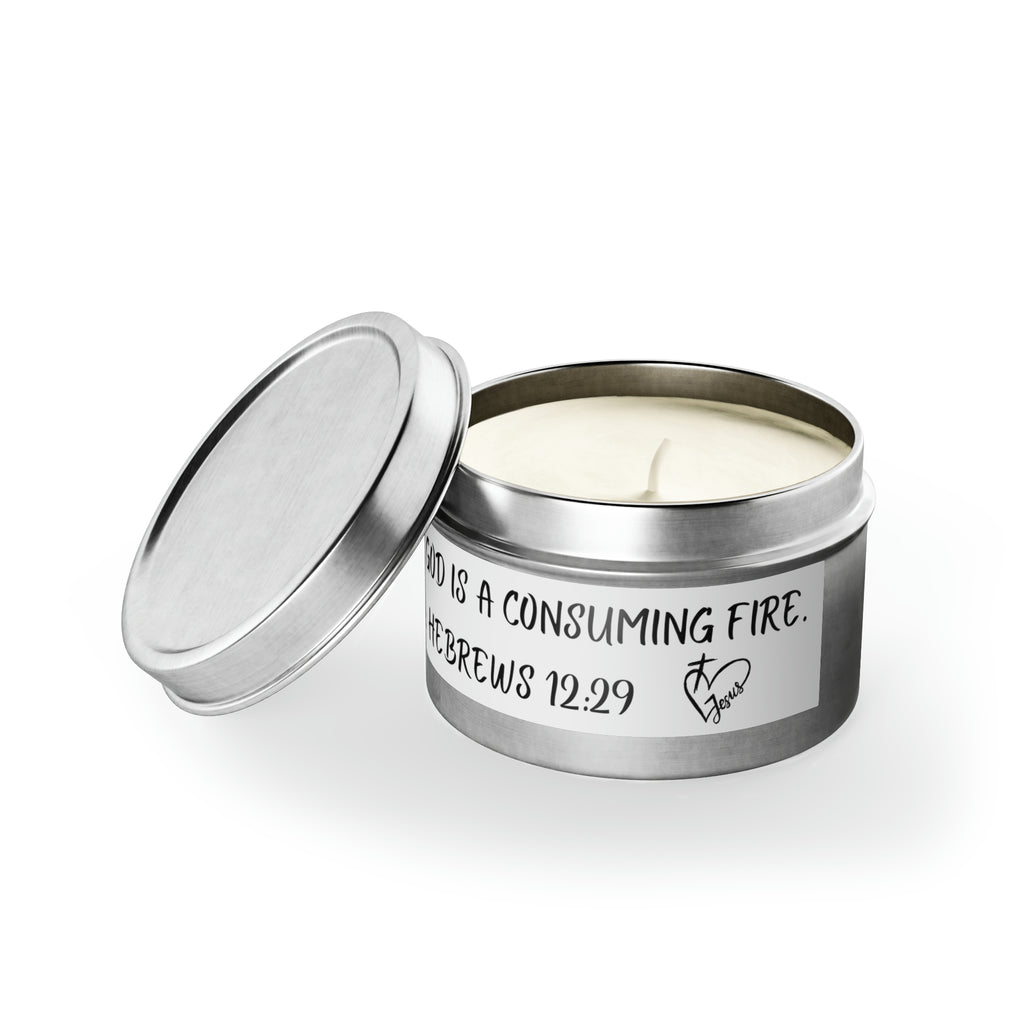 New House Sacred Light Divine Verse Tin Candles Embrace Peace with 4oz/8oz Coconut Soy Wax, Hand-Poured in USA. Lead-Free Wick, 20-40hr Burn. Evergreen, Vanilla, More. Spiritual Ambiance Awaits. Grace.