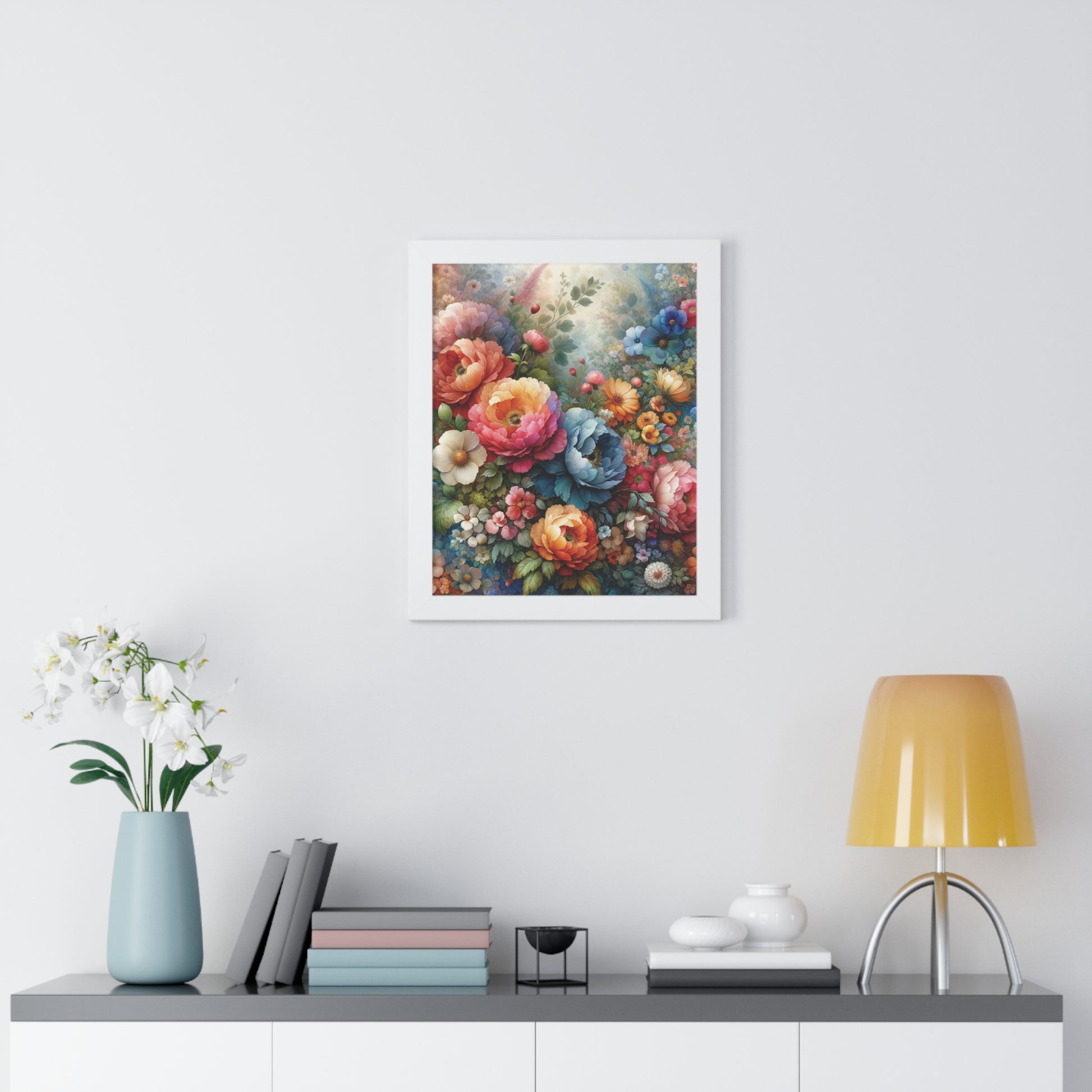 Floral Framed Vertical Poster Elegance in Every Stroke Premium Framed Vertical Posters Oil Art Mastery on Archival Matte Paper, Securely Encased in Black, White, or Walnut Frames with Durable Acrylic Protection Ready to Hang  Timelessly Crafted..