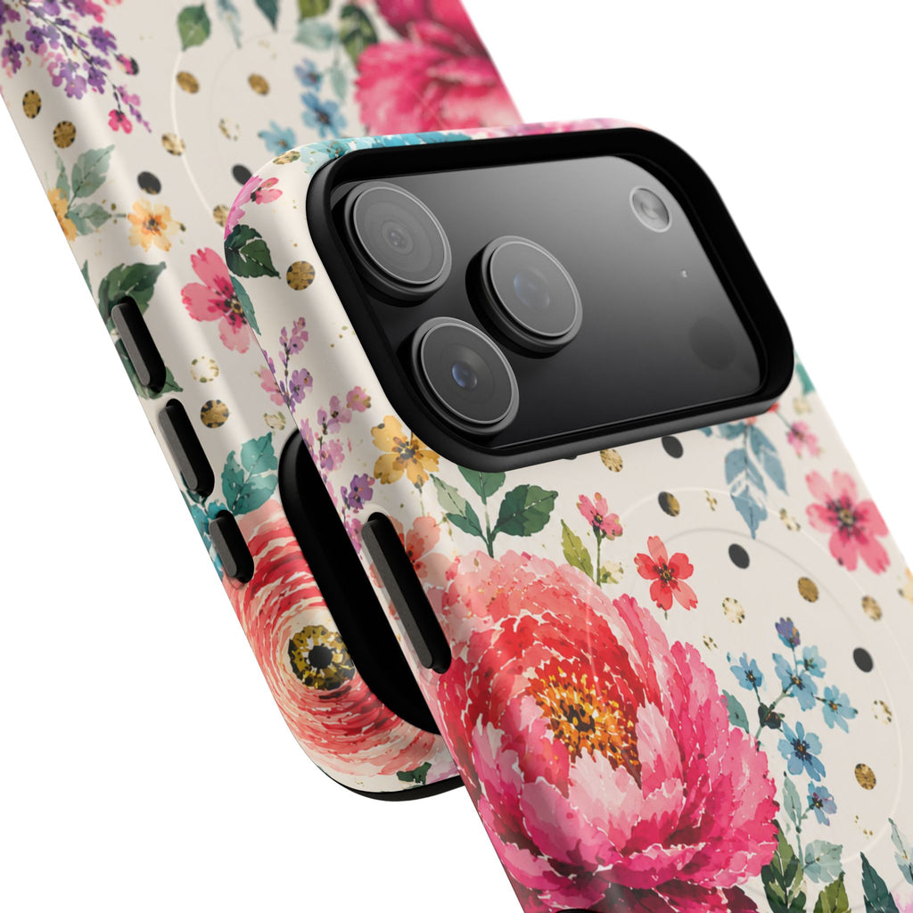 Watercolor Floral Peonies phone case | magnetic slim protective case