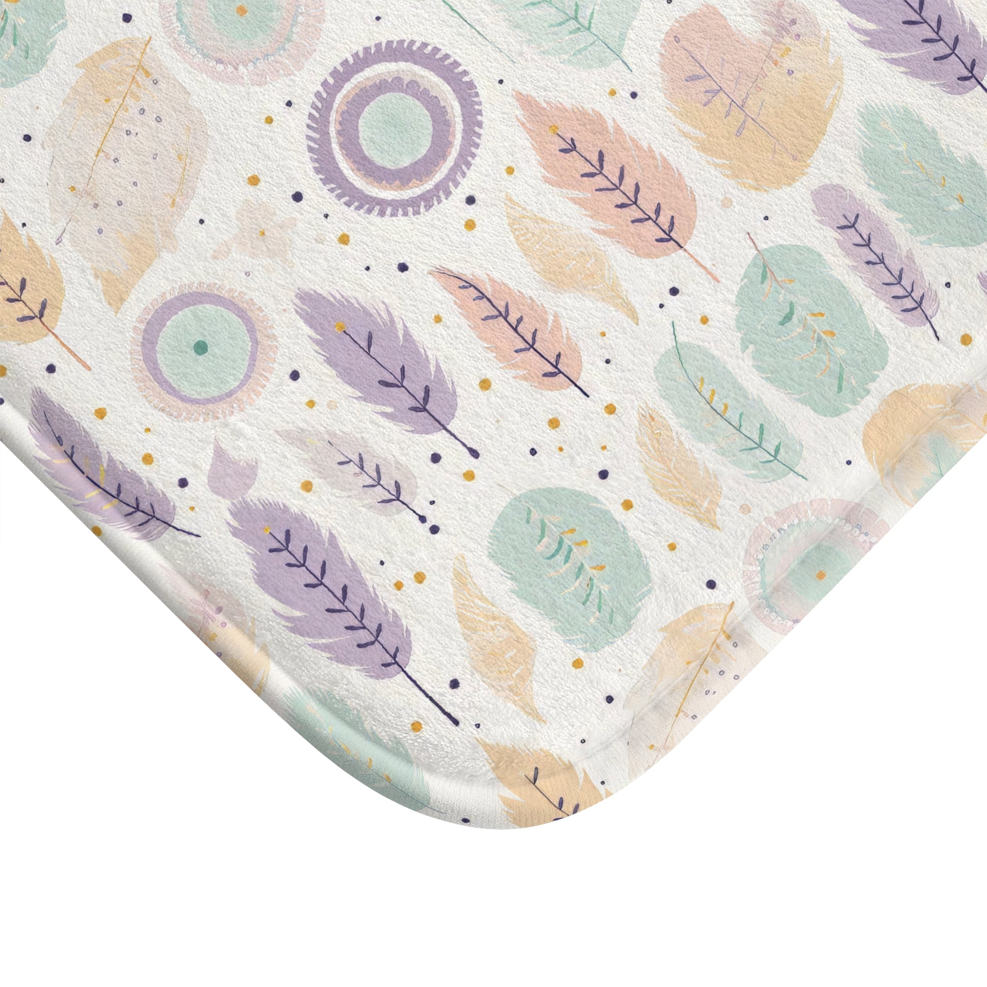 Boho Pastel Bathmat – A Soothing Blend of Calming Lavender Flowers to Add Comfort, Beauty, and Serenity to the Most Private Room in Your Home