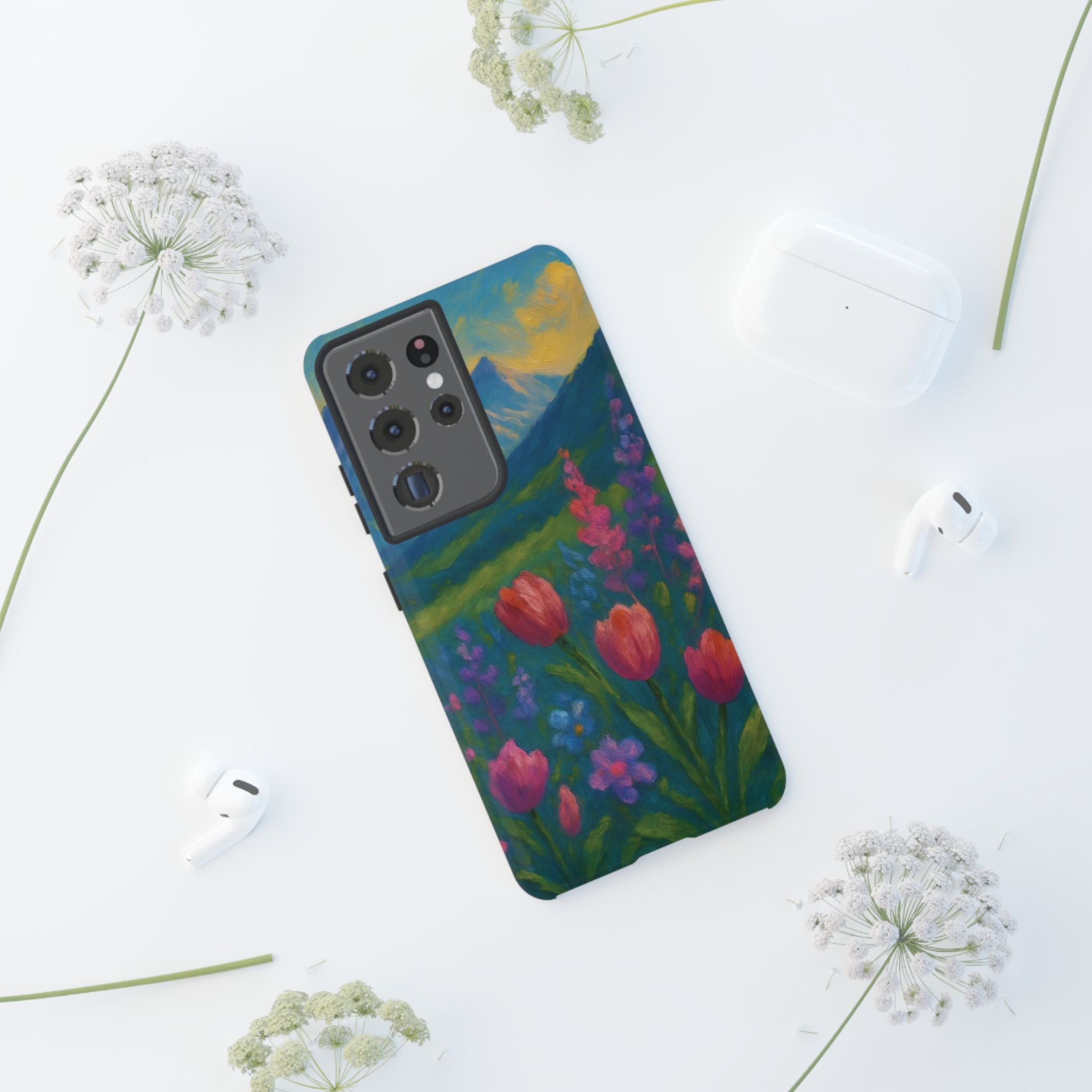 Mountains Wildflowers Phone Case | Vibrant Botanical Floral Design | Nature-Inspired Protective Cover for iPhone & Samsung | Trendy Aesthetic Gift Idea