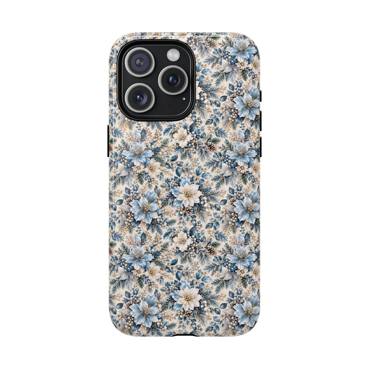 Icy Blue Floral MagSafe Tough Phone Case