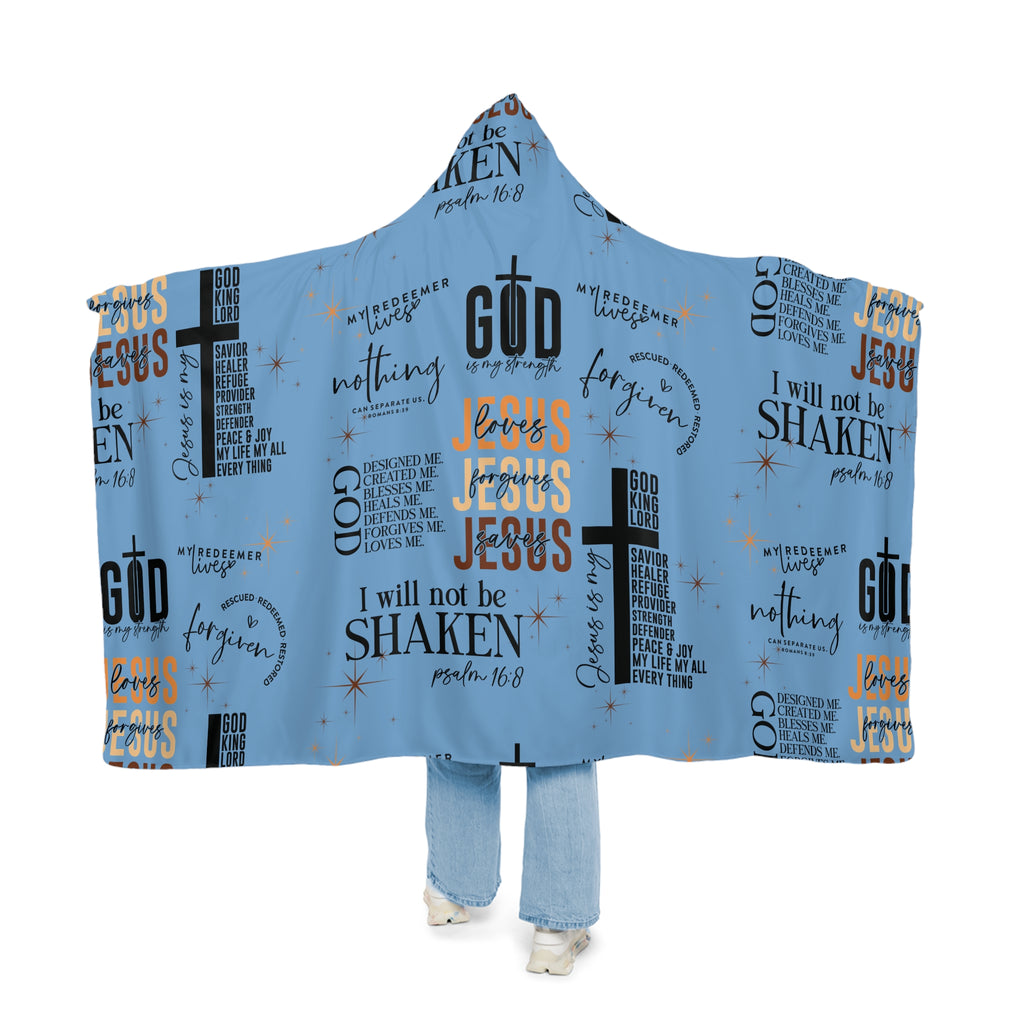 Jesus Quotes Bible Verse Blanket –Hooded Blanket – Ultra-Soft Wearable Throw with Vibrant Floral Art, Cozy Warm Snuggle Gift for Adults & Kids