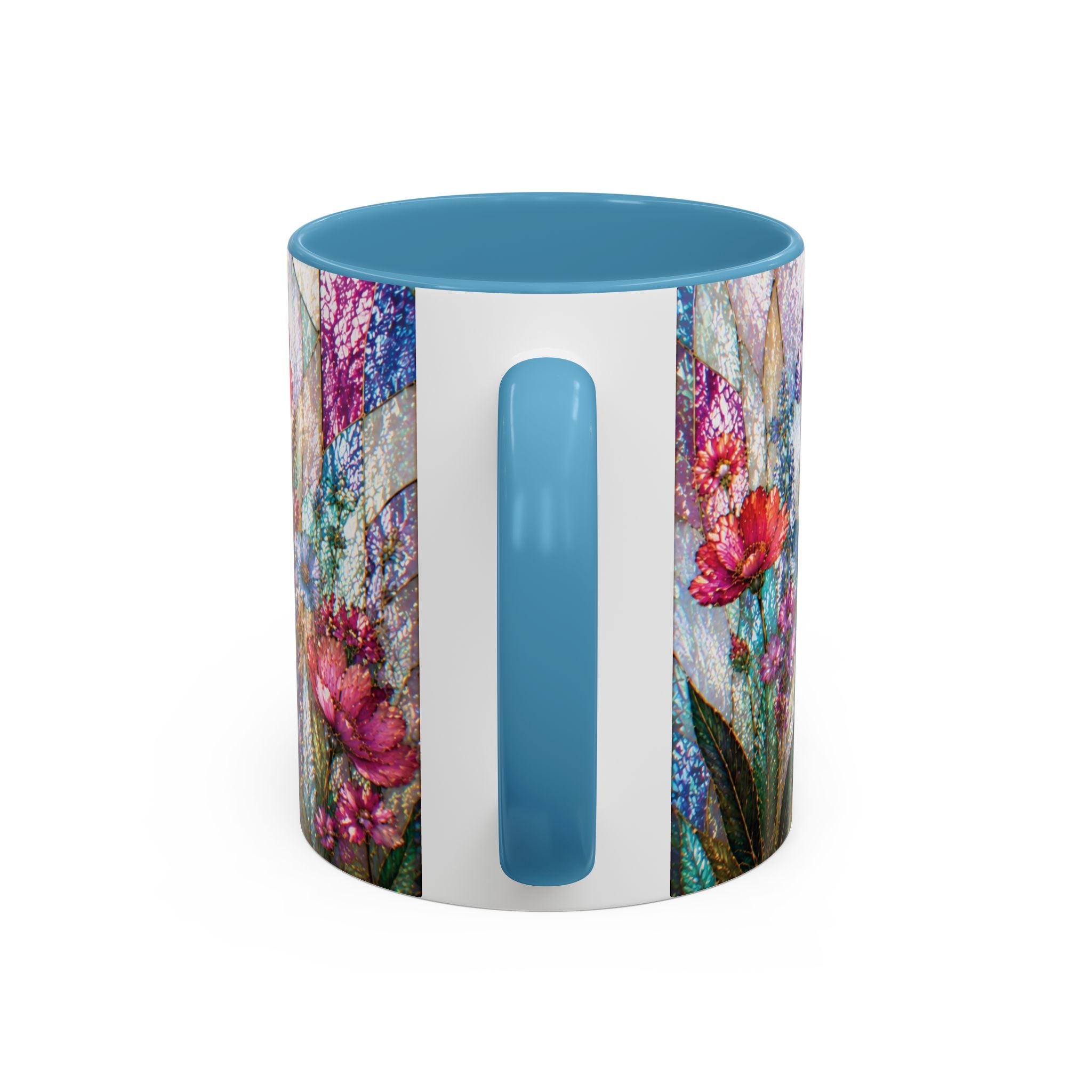 Wildflower Watercolor Coffee Mug Vibrant Wildflower Accent 11/15oz Stain Glass Illusion