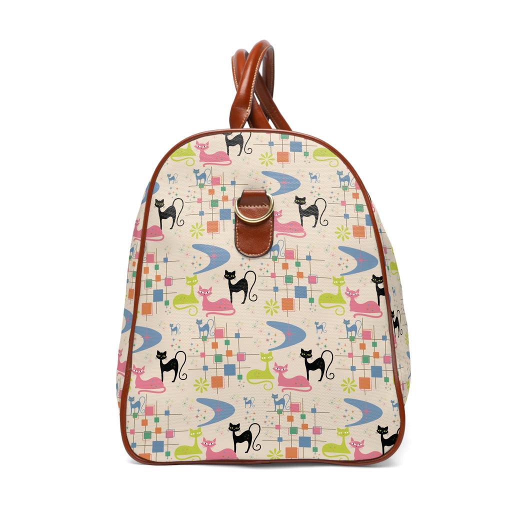 Vintage Retro Atomic Kitty Weekender Bag — Waterproof Travel Bag