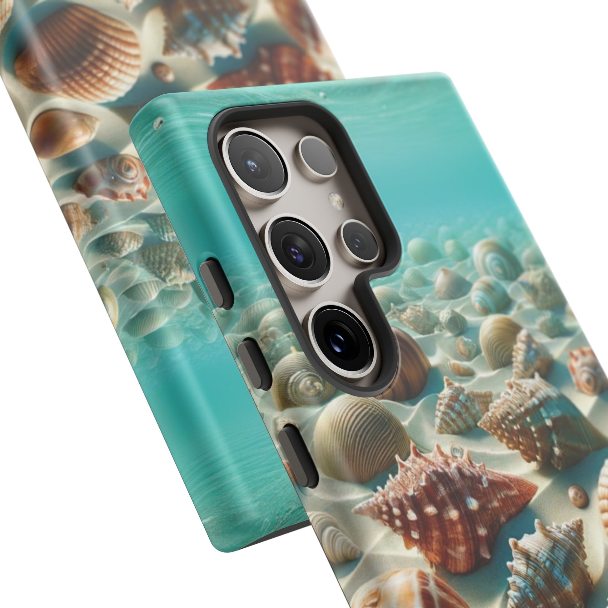 Plush Ocean Bliss Turquoise Seashell Ocean Beach View Protective Phone Case Gift for Her Phone 15, Samsung iPhone Samsung Gift for Her Case iPhone 15, Samsung iPhone Samsung Accessory Gift for Her.