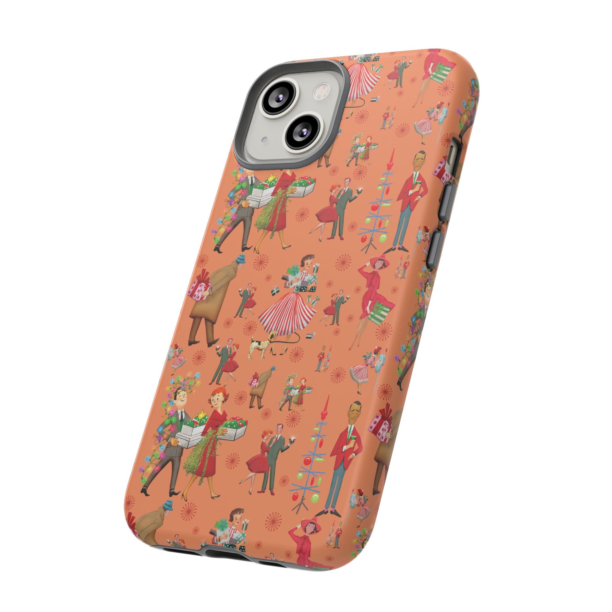 Retro Christmas 50s Phone Case Unique Holiday Protection for Your Device | Stylish & Durable Cover Gift for Her Phone 17, 16, 15, Samsung iPhone Accessory Gift for Her