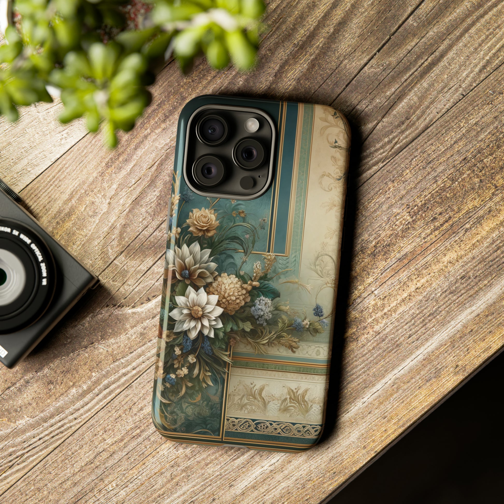 Victorian Floral Boho Luxury Phone Tough Case Floral Elegant Durable Stylish for Modern Devices iPhone 15, Samsung iPhone Samsung Accessory Gift for Her.