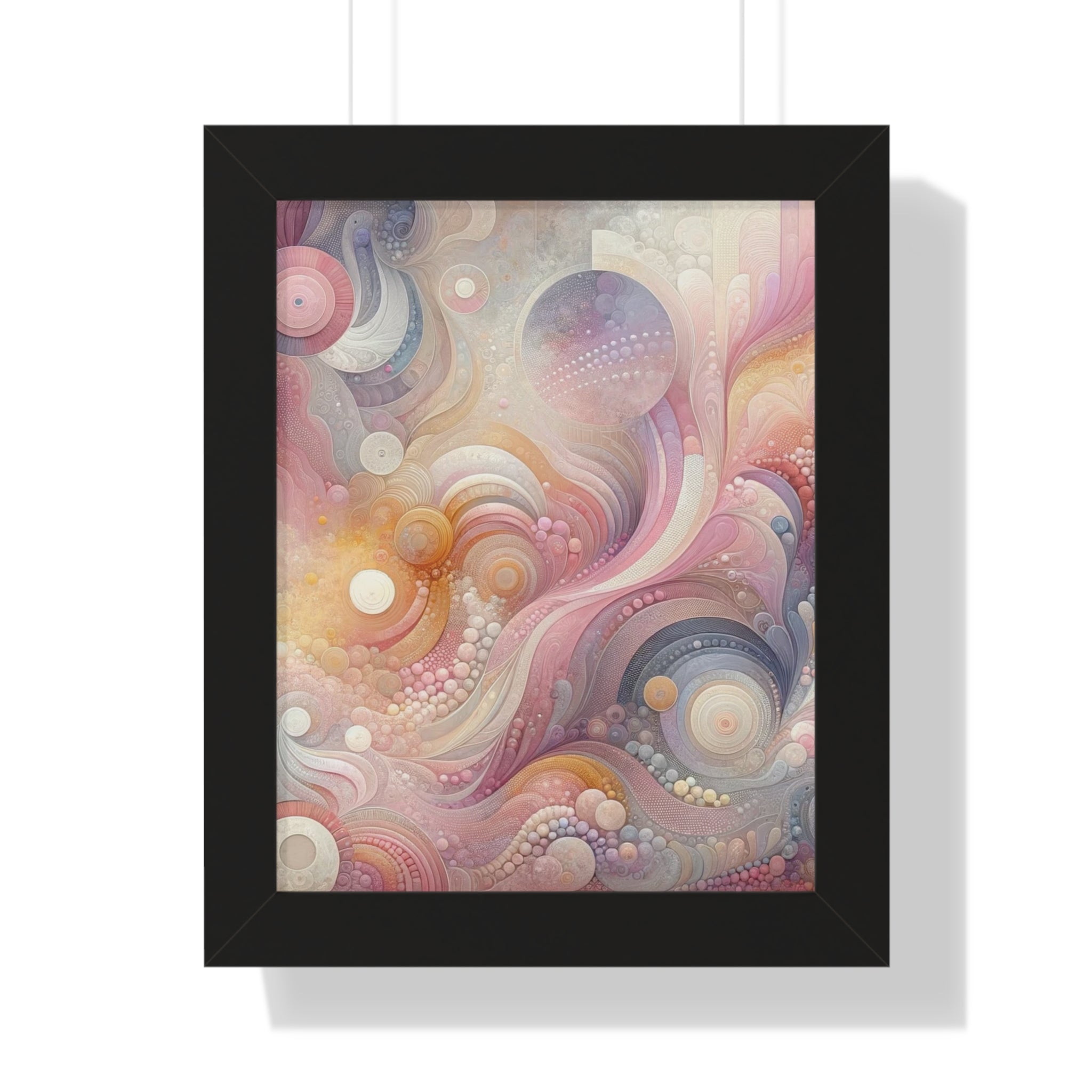 Pink Contemporary Elegance Abstract Modern Art Framed Canvas Print Wall Classic Encased in Black, White, or Walnut Frames with Durable Acrylic Protection Ready to Hang Timelessly Crafted..