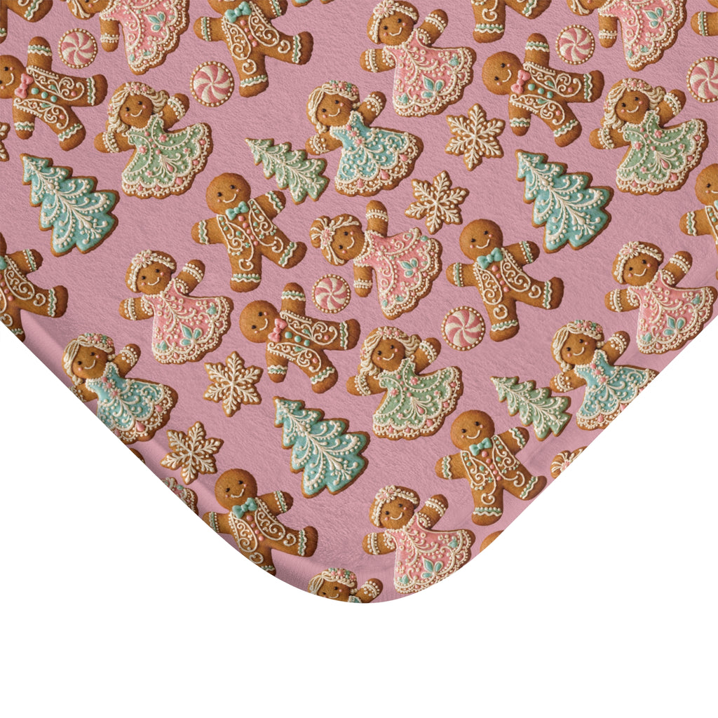 Gingerbread Cookies Pink Holiday Bath Mat update Bathroom