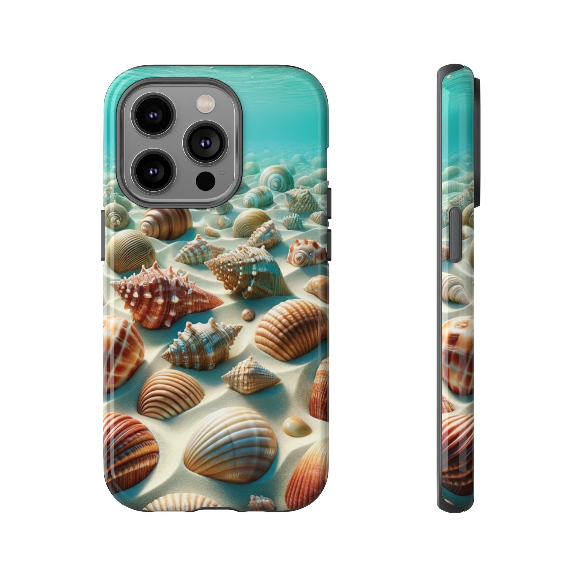 Plush Ocean Bliss Turquoise Seashell Ocean Beach View Protective Phone Case Gift for Her Phone 15, Samsung iPhone Samsung Gift for Her Case iPhone 15, Samsung iPhone Samsung Accessory Gift for Her.