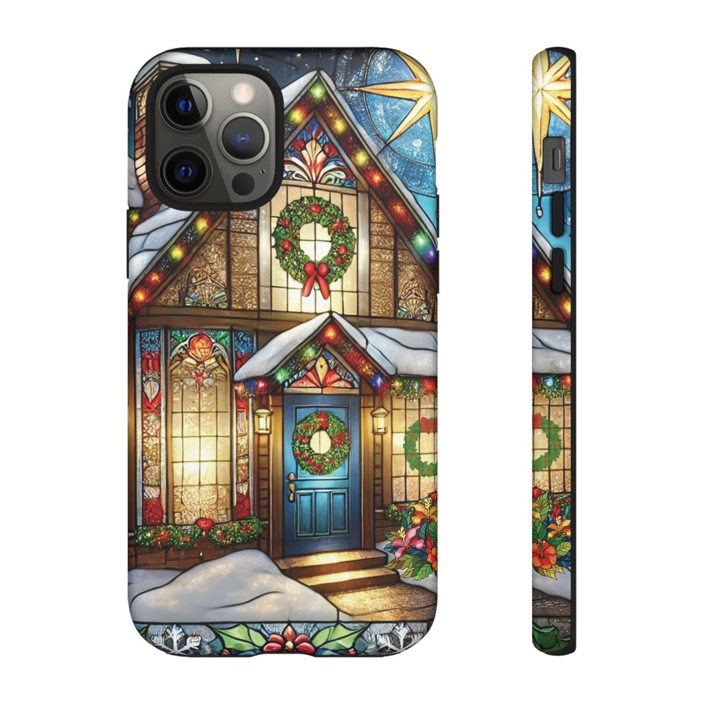 Stain Glass Christmas Phone Case Unique Holiday Protection for Your Device | Stylish & Durable Cover Gift for Her Phone 15, Samsung iPhone Samsung Accessory Gift for Her