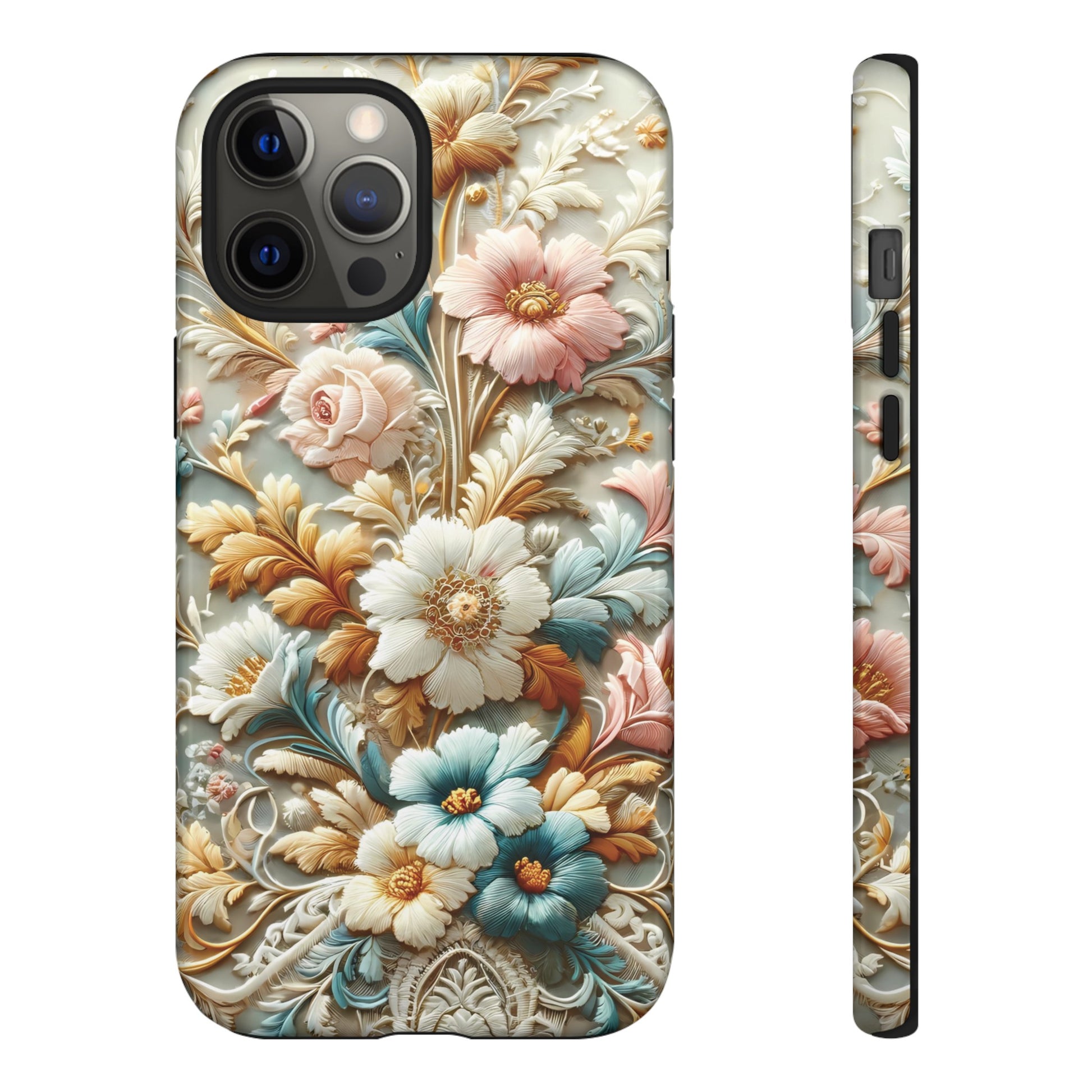 3D Elegant Faux Flowers Phone Case Stylish & Durable for iPhone Samsung Gift iPhone 15, 14, 13 Samsung Pixel Gift for Mom Accessory Gift for Her