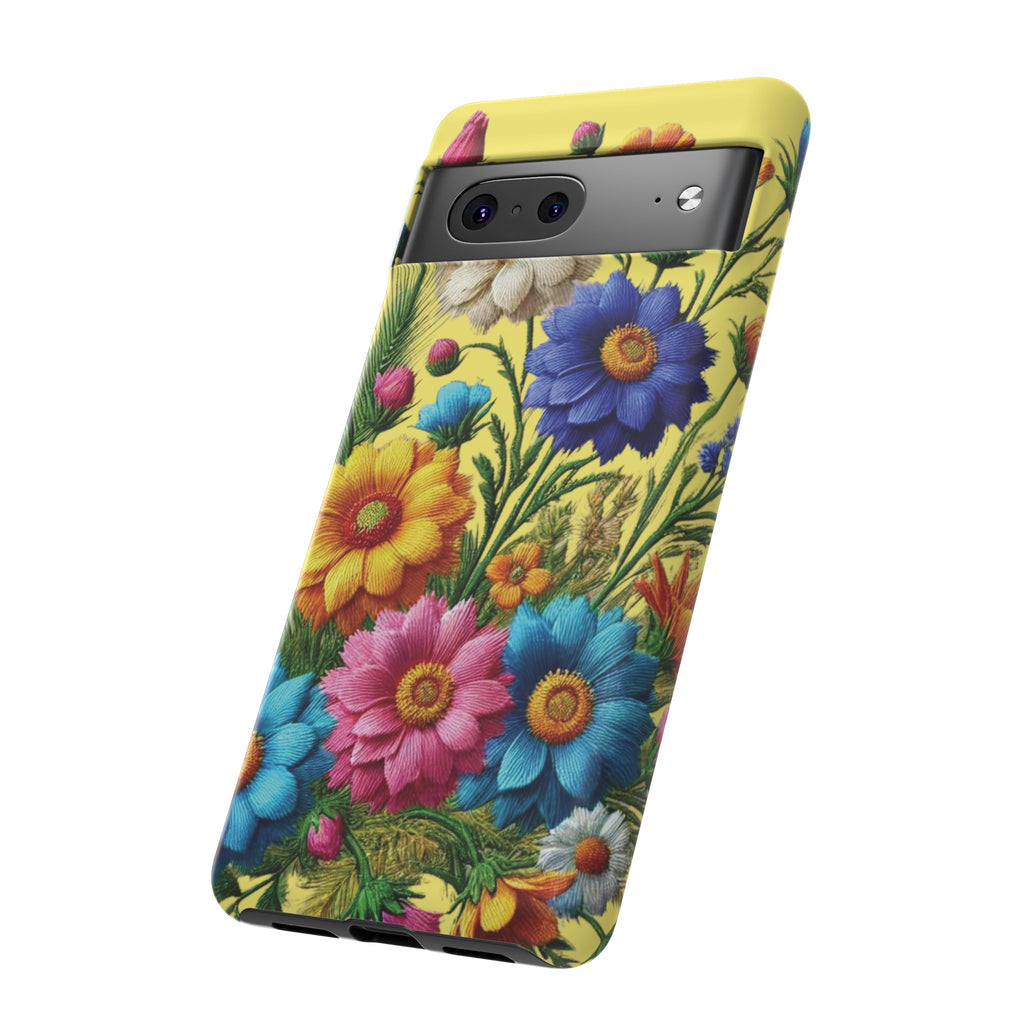 Phone Case Yellow Bright Floral Protective Phone Case Gift for Her Phone 15, Samsung iPhone Samsung  iPhone 15, Samsung iPhone Samsung Accessory Gift for Her