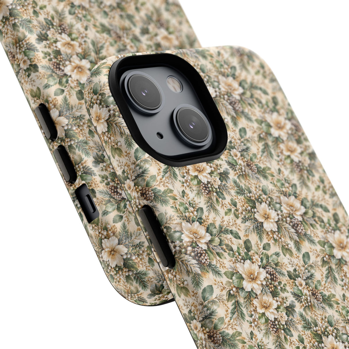 Sage Green & Champagne Floral MagSafe Tough Phone Case