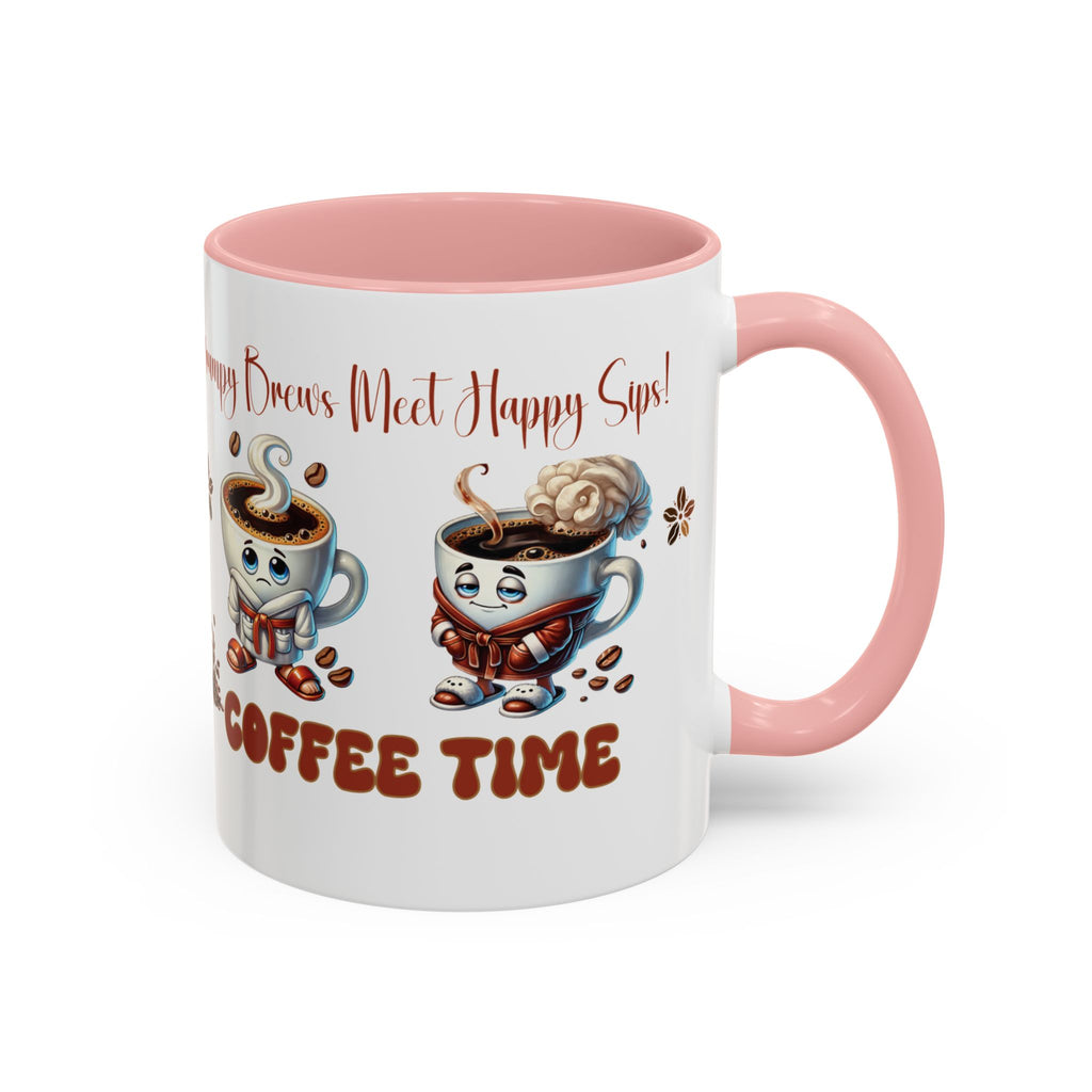 Grumpy Brews Meet Happy Sips Ceramic Mug - Funny Coffee Cup, Cute Tea Mug, Sarcastic Drinkware, Unique Gift, Kitchen Decor Accent Coffee Mug (11, 15oz) - MRSBYVALLE