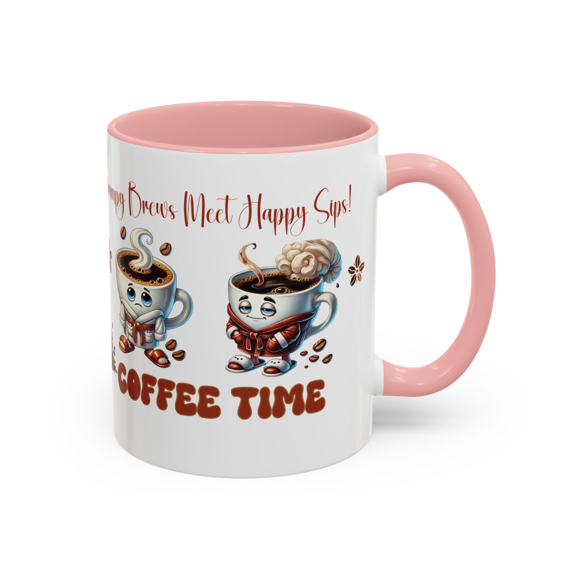 Grumpy Brews Meet Happy Sips Ceramic Mug - Funny Coffee Cup, Cute Tea Mug, Sarcastic Drinkware, Unique Gift, Kitchen Decor Accent Coffee Mug (11, 15oz) - MRSBYVALLE