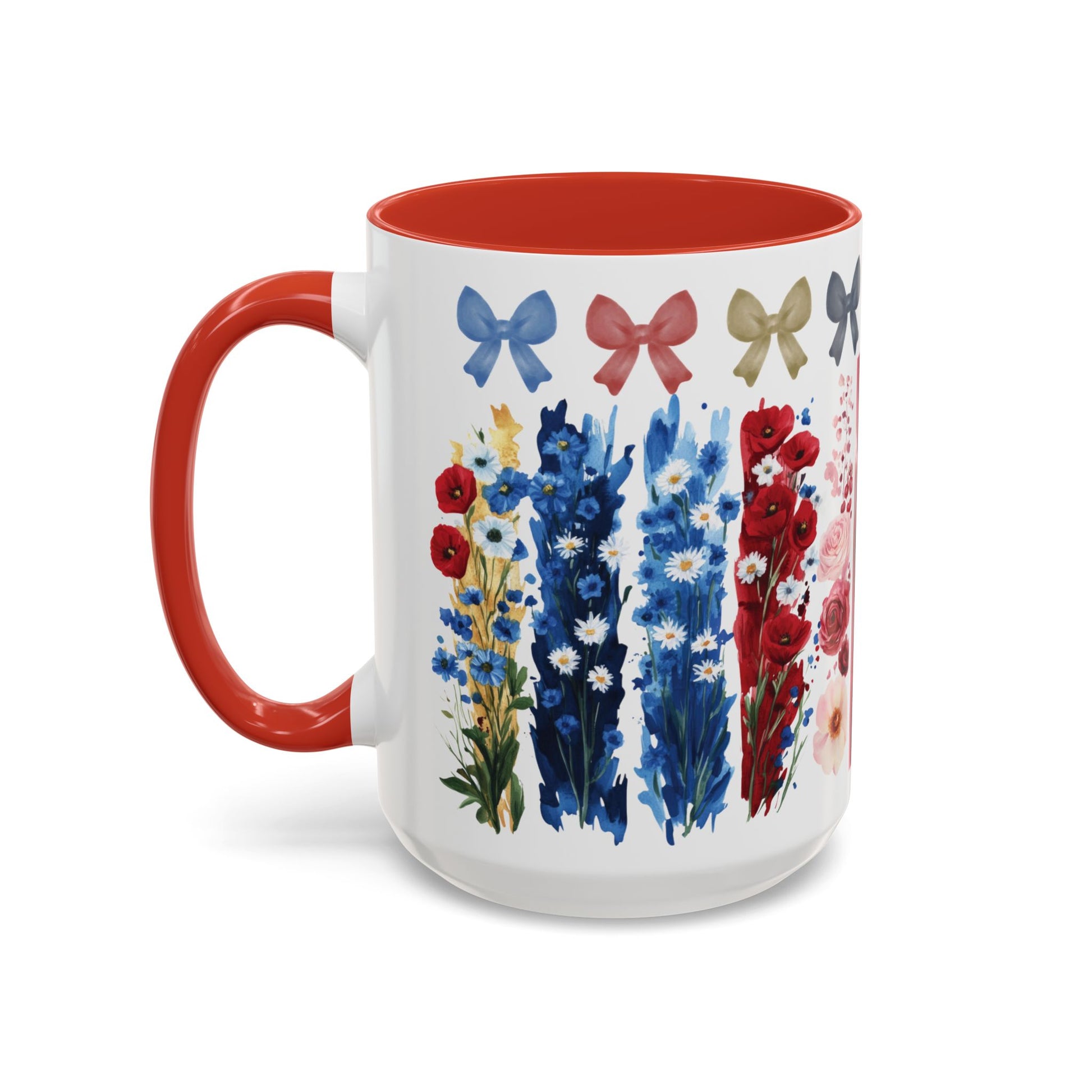 Brushstroke floral With Bows| Christian Mug with Bible Verse | Inspirational Gift for Christians | 11oz and 15oz Ceramic Coffee Mug Cozy Spring Mornings