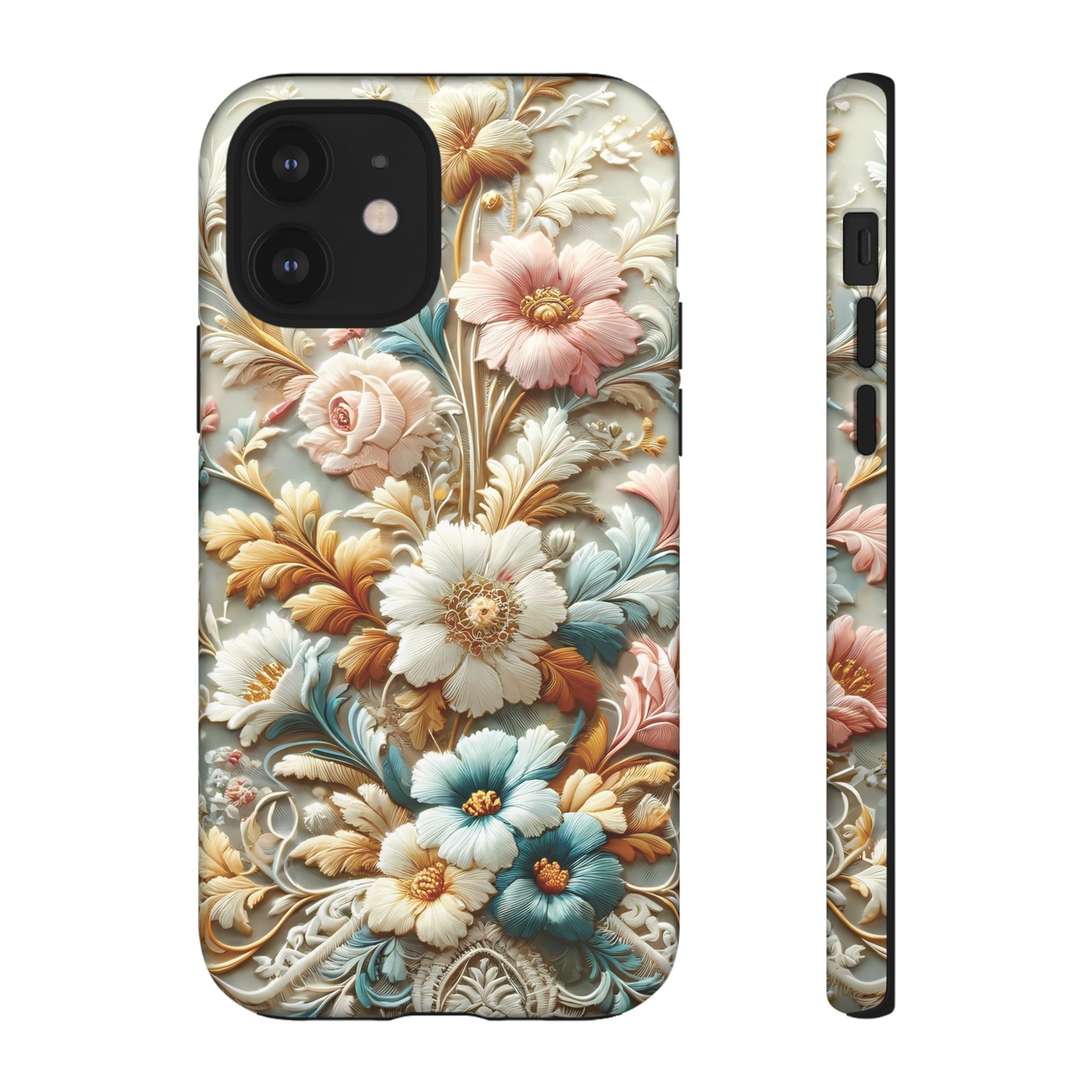 3D Elegant Faux Flowers Phone Case Stylish & Durable for iPhone Samsung Gift iPhone 15, 14, 13 Samsung Pixel Gift for Mom Accessory Gift for Her