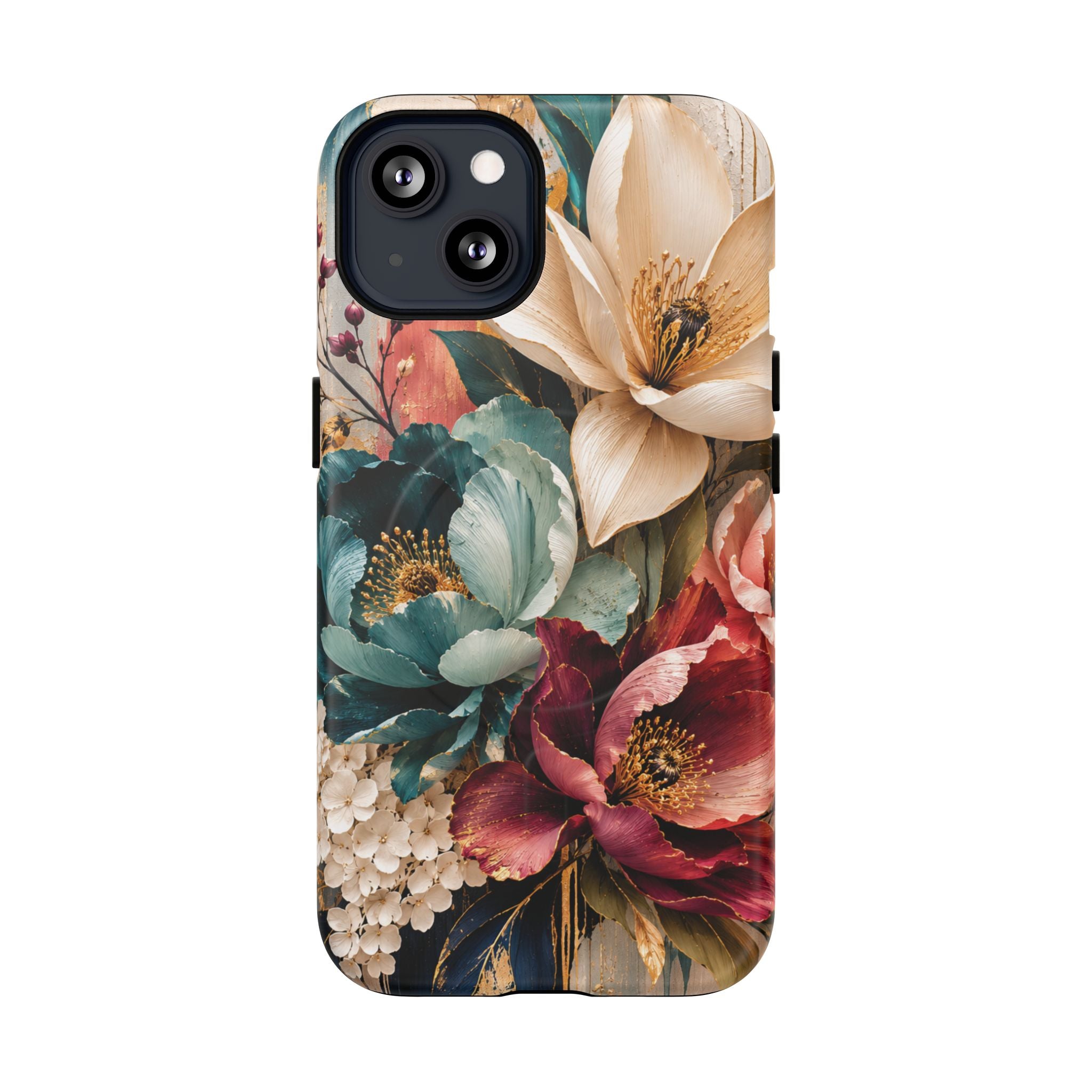 Vintage Floral Bouquet phone case Tough Magnetic Case Velvet Bloom Floral Art iPhone Case  Botanical Protective Case Samsung Modern Garden