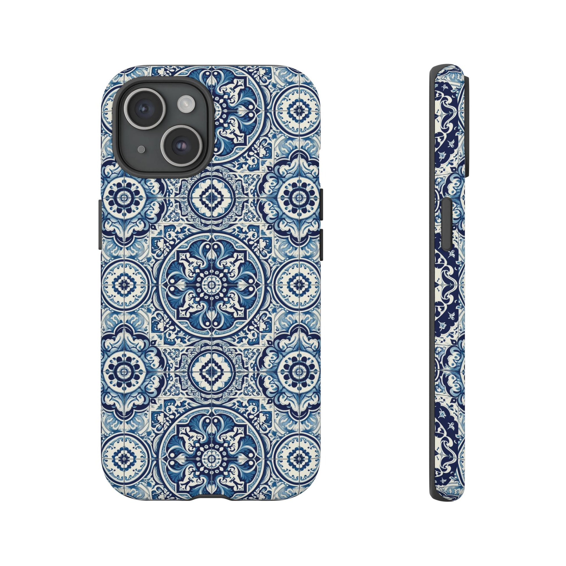 Azulejo Tile Phone Case Elegant Mediterranean Blue Porcelain Design iPhone 17, 16, 15, Samsung iPhone Samsung Accessory Gift for Her
