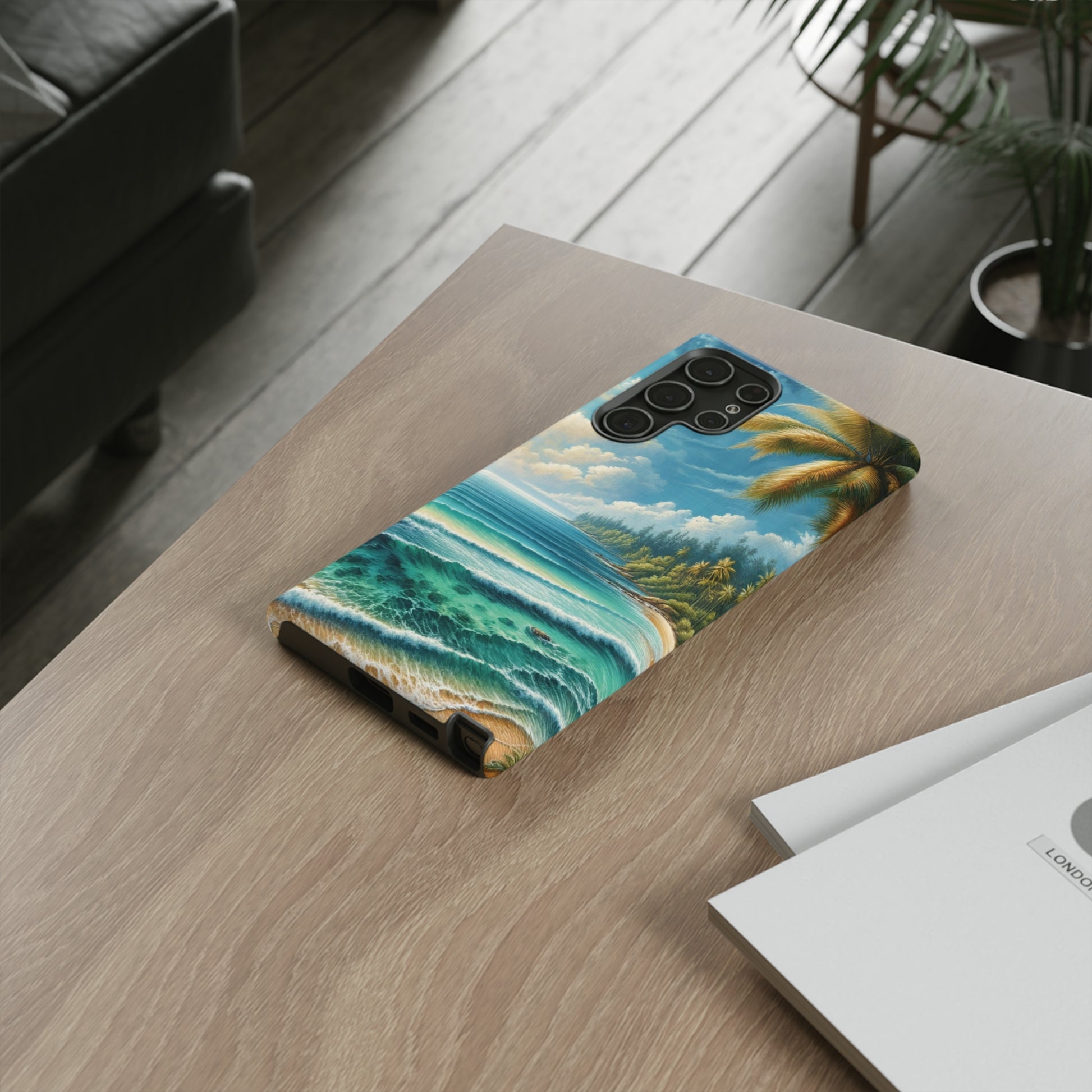 Coastal Serenity Ocean Beach View Protective Phone Case Gift for Her Phone 15, Samsung iPhone Samsung Gift for Her Case iPhone 15, Samsung iPhone Samsung Accessory Gift for Her.