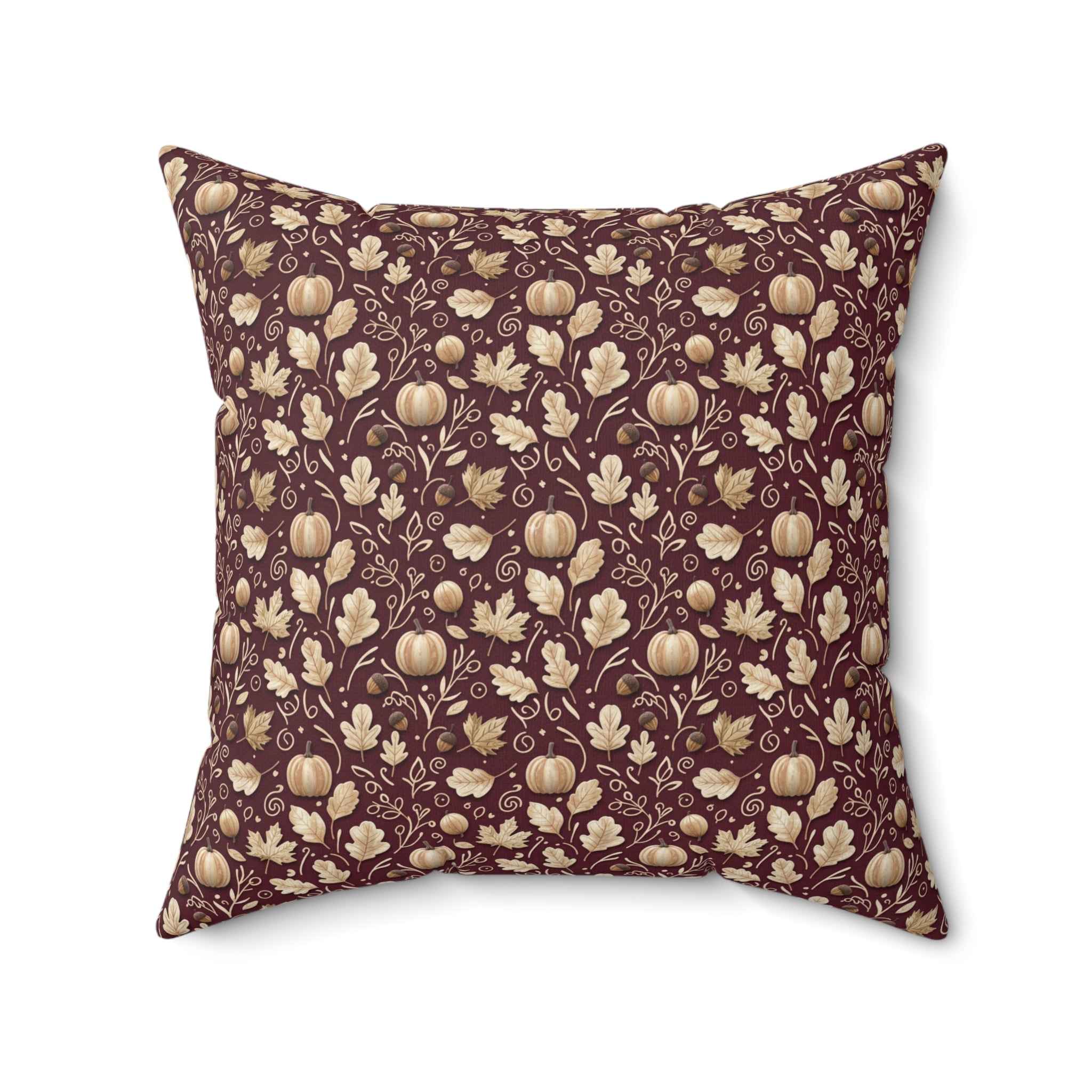 Decorative pillow with a floral pattern on a white background
